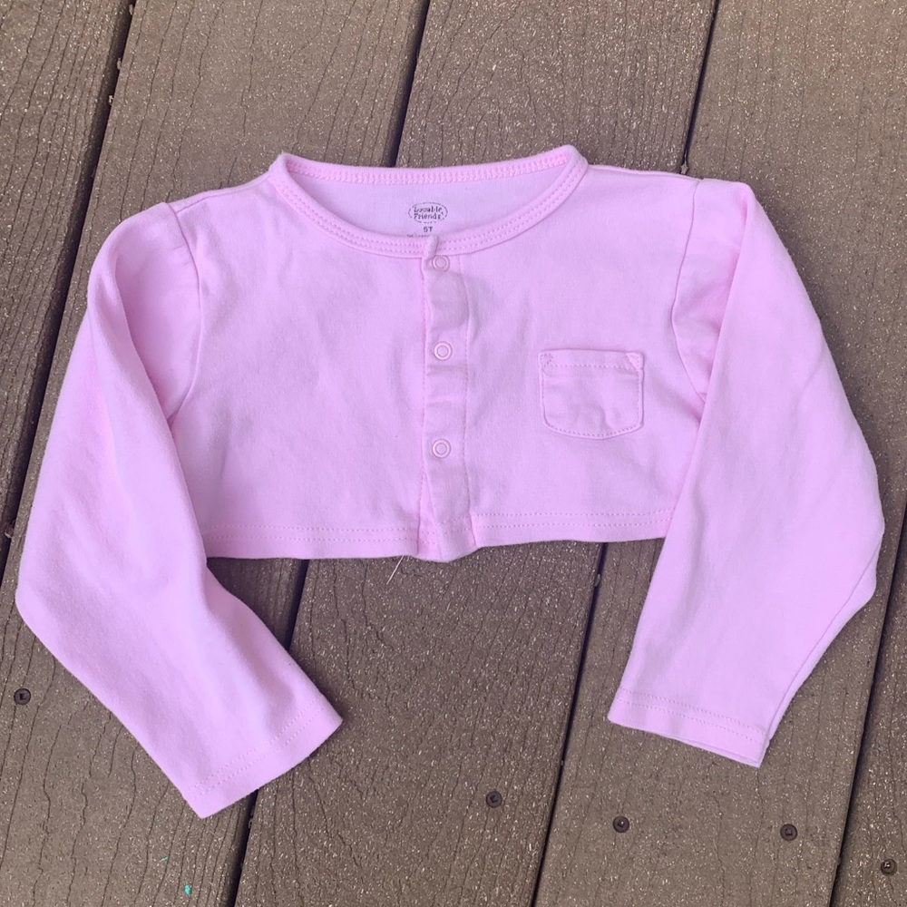 Girl’s Soft Pink Cropped Cardigan 🐣